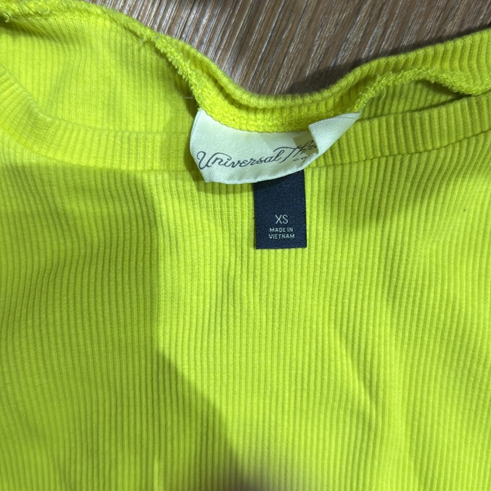 Universal Thread Yellow Ribbed Long Sleeve Blouse - Picture 2 of 3